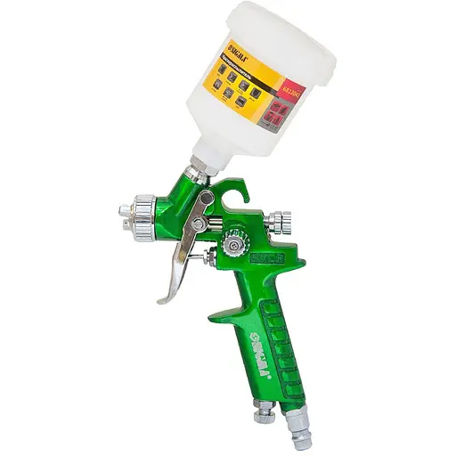 Фарборозпилювач Sigma HVLP-mini 0.8 мм з верхнім баком 100 мл Green (6812041) - фото 1