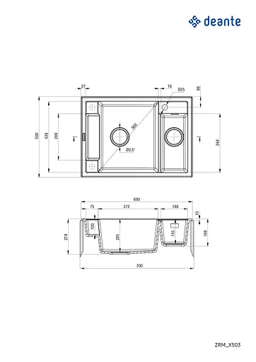 Кухонная мойка DEANTE Magnetic ZRM_A503 - фото 2