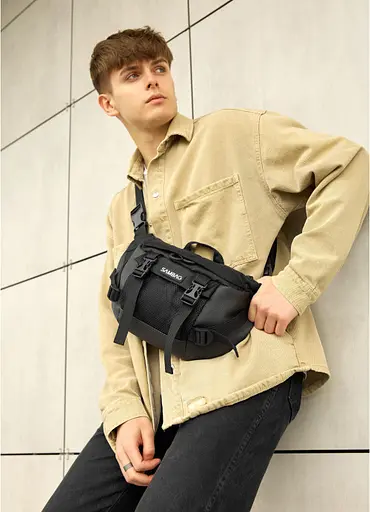 Велика чоловіча поясна сумка бананка для планшета Sambag 38х21 см sum0027311 - фото 2