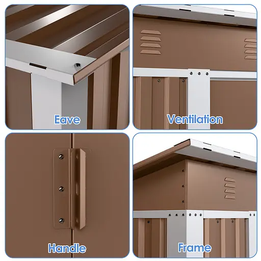 Хозблок-сарай металлический SS-01 с односкатной крышей 1850х1800х900 мм Коричневый - фото 6