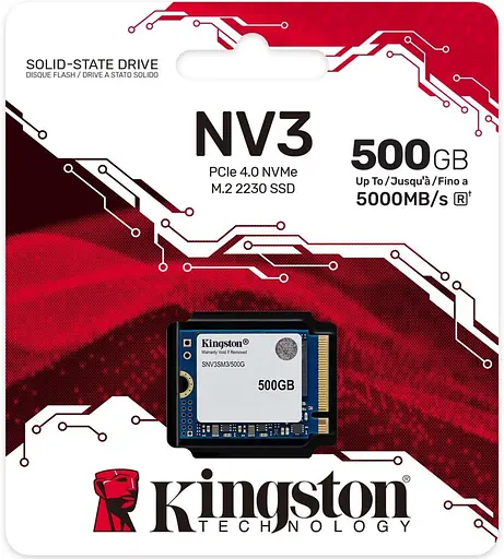 Накопитель SSD Kingston m.2 NVMe 500GB NV3 NVMe 2230 PCIe 4.0 x4 3D NAND 512 480 (SNV3SM3/500G) - фото 3