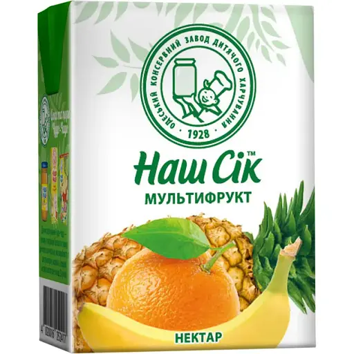 Упаковка нектара Наш Сік Мультифрукт 5.4 л (200 мл х 27 шт.) - фото 3