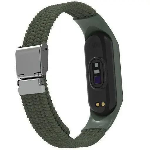 Ремешок Braided Buckle Mi Band 3/4/5/6/7 Темно-зеленый (10) - фото 2