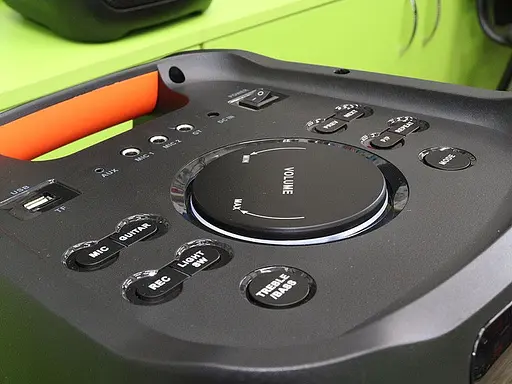 Портативна колонка ZXX-5508 Акустична система 1000Вт RGB підсвічування з 2 мікрофонами і пультом 2х8" Чорний - фото 7