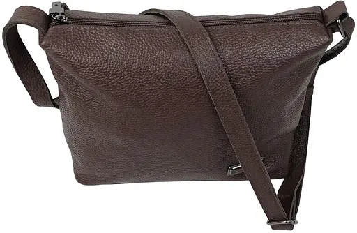 Женская кожаная наплечная сумка Borsacomoda темно-коричневая sum0028737 - фото 4