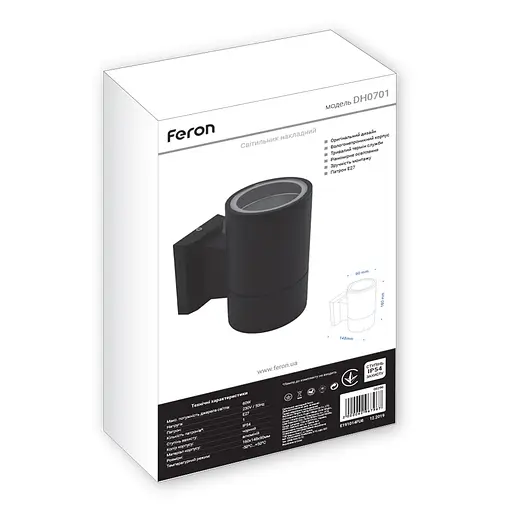 Архитектурный накладной светильник Feron DH0701 под лампу черный - фото 2