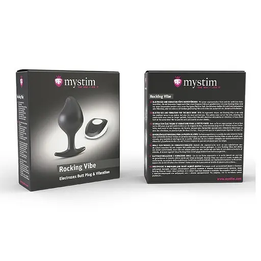 Анальна пробка Mystim Buttplug Rocking Force Vibe 9.5 см (чорний) - фото 4