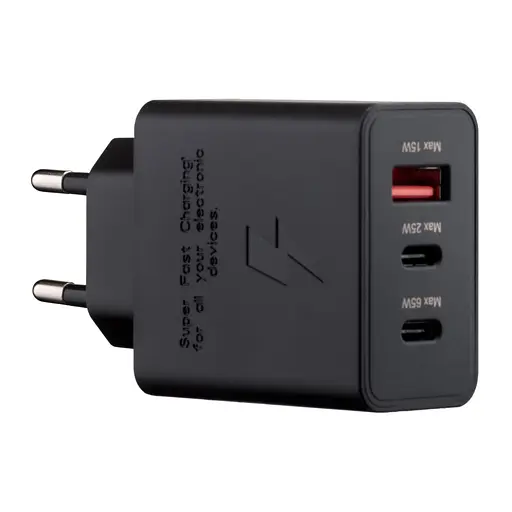 Зарядний пристрій OEM T6530 3 port 65W Trio (EP-T6530NBE-HC) чорний - фото 1