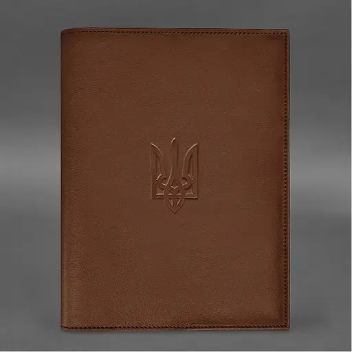 Кожаная обложка BlankNote Standart с Трезубцем для нотариального реестра светло-коричневый - фото 2