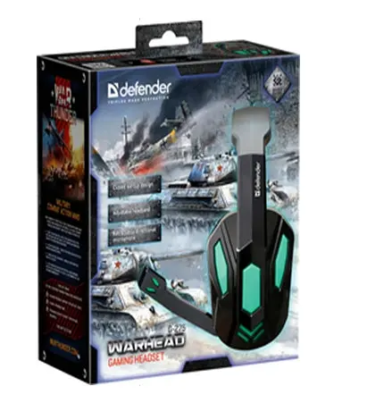 Игровые наушники Defender Warhead G-275 1.8м Зелено-черные - фото 4