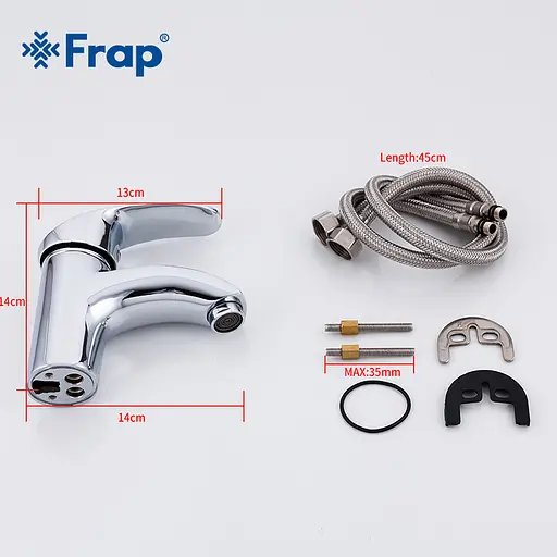 Смеситель для умывальника шпилька Ø40 Frap 1/10 F1021 Хром - фото 5