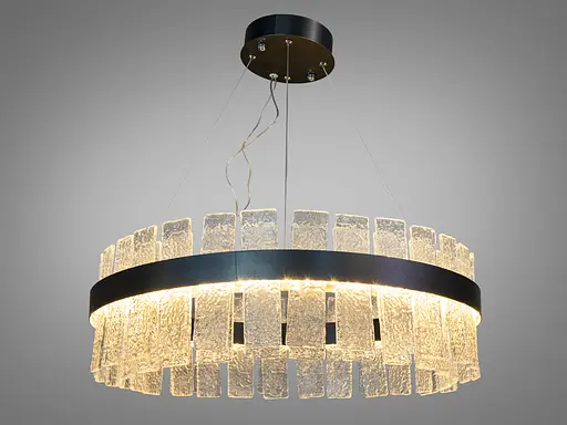 Захоплююча кришталева світлодіодна срібна люстра підвіс, 140Вт - фото 1