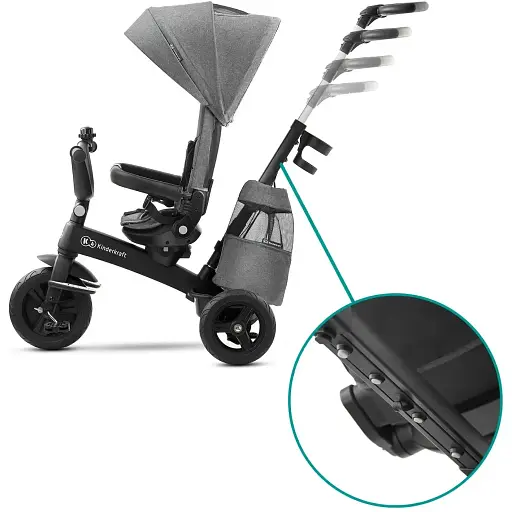 Трехколесный велосипед Kinderkraft Easytwist Platinum Grey (KKRETWIGRY0000) - фото 5