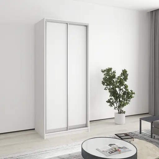 Шкаф-купе двухдверный MebelStar Стандарт AL 2ДСП 90x60x210 см Аляска белый (MBS-2296)