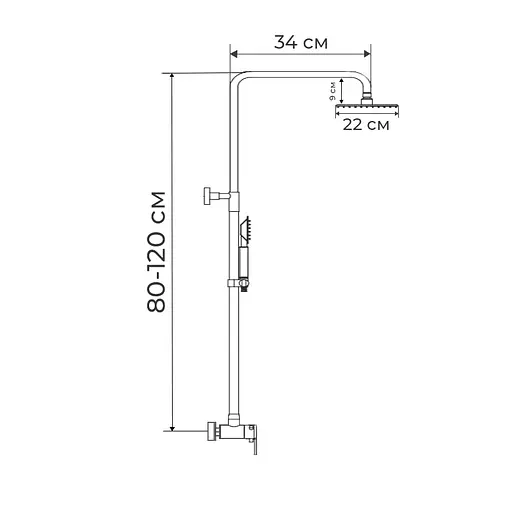 Душевая система Haiba Opus 003-J HB0913, Хром - фото 2