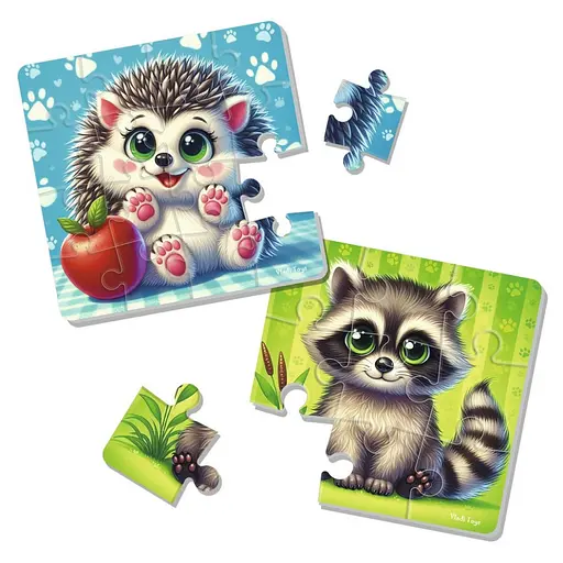 Детский мягкий пазл Енот и ежик VT1102-36, 25 элементов - фото 2