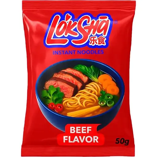 Вермішель швидкого приготування LokSha зі смаком яловичини 50 г - фото 1