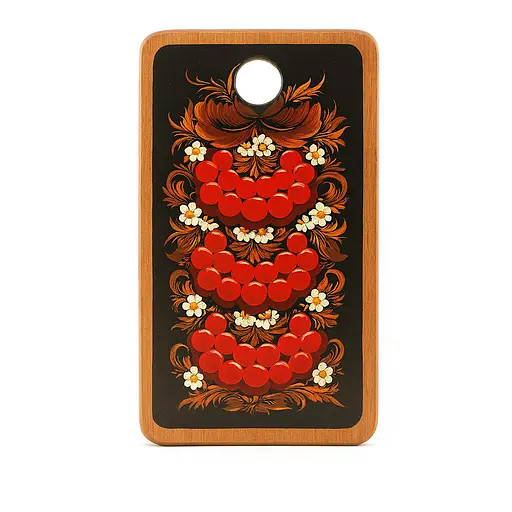 Дошка кухонна обробна дерев'яна розписна "Хохлома №2 29.5х16 см, Kitchette 87819 - фото 1