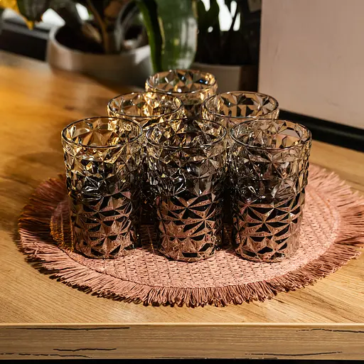 Набір склянок 6 штук 350 мл для лимонадів соку води коктейлів склянки скляні для напоїв Сірий Yiwu HP-19-183 - фото 2