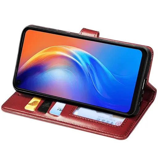 Кожаный чехол-книга GETMAN Gallant (PU) для TECNO Camon 16 SE Красный - фото 4