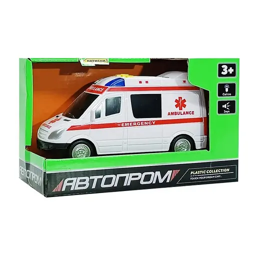 Дитяча автомодель "Швидка допомога" АвтоПром 7994, 17х7 см, звукові та світлові ефекти - фото 1