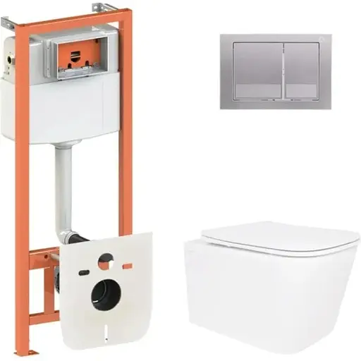 Набір Q-tap Nest 4 в 1 підвісний унітаз Crow Ultra Quiet 520x360x290 + комплект інсталяції QT05335172W48205 - фото 1