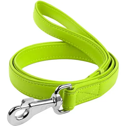 Повідець для собак Waudog Glamour шкіряний, салатовий