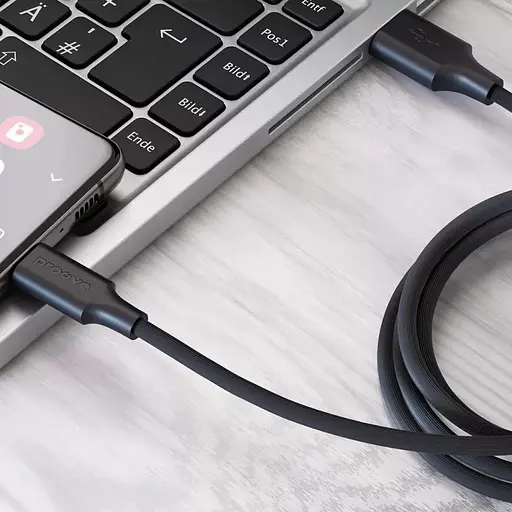 Кабель Proove Striped Silicone USB-A to USB-C 1m Black (CCSS60001201) [133329] - фото 3