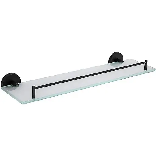 Полка Frap со стеклом 50 см F30207 1/10 черный/нержавеющая сталь - фото 1