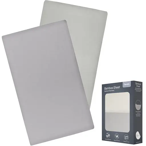 Простынь Lionelo Bamboo Sheet Off White Grey 118 x 60 см (LO-BAMBOO SHEET OFF WHITE GREY 118x60) 2 шт. - фото 1
