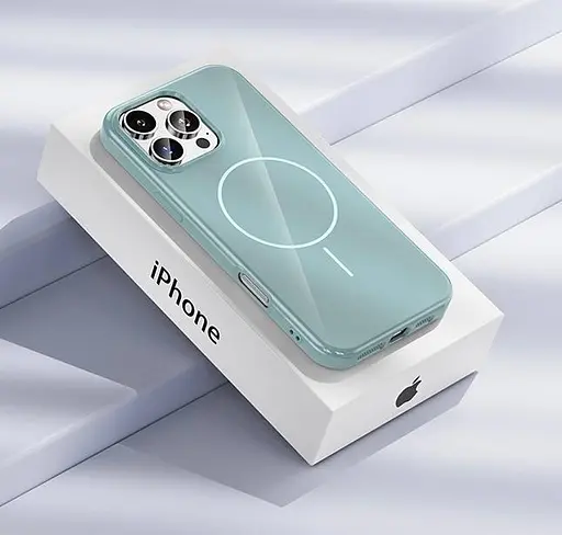 Чехол для iPhone 16e с MagSafe, защитный, глянцевый, с мягкой подкладкой, темно-бирюзовый - фото 2