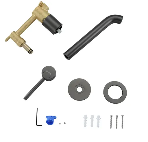 Вбудований змішувач для раковини Gappo G1206-9 сірий Gungrey Графітовий хром - фото 3