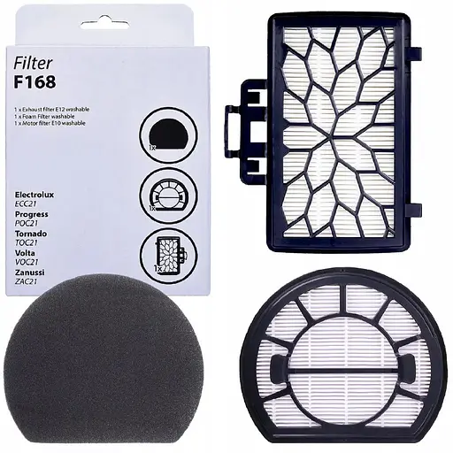 Комплект фільтрів F168 для пилососу Electrolux ECC21-2IW, Electrolux ECC21-4SB, 9009232126