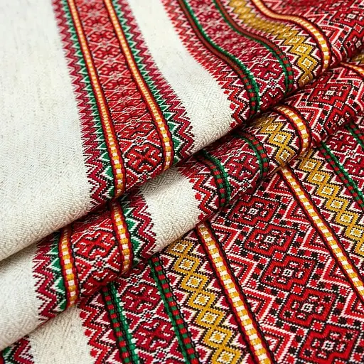 Комплект Різдвяний лляний з українським орнаментом Грація Ранер 140х40 см + салфетки 30х40 см 36 шт.