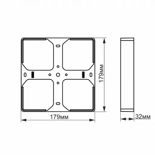 Рамка накладного монтажу безрамкового квадратного світильника VIDEX (VL-DLFS-24SF) - фото 4