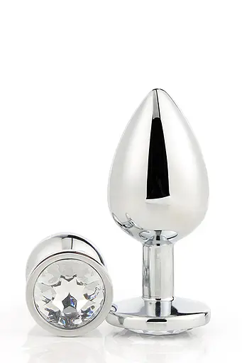 Анальна пробка Gleaming Love Silver Plug Medium 8.3 см (прозорий)