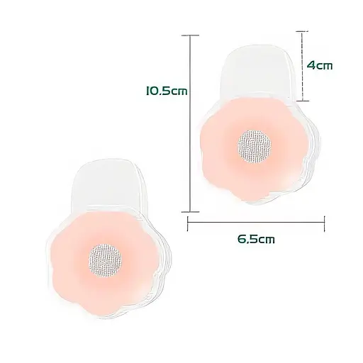 Силіконові пестіси наклейки на груди "Квітка" Тілесний K000943 - фото 2