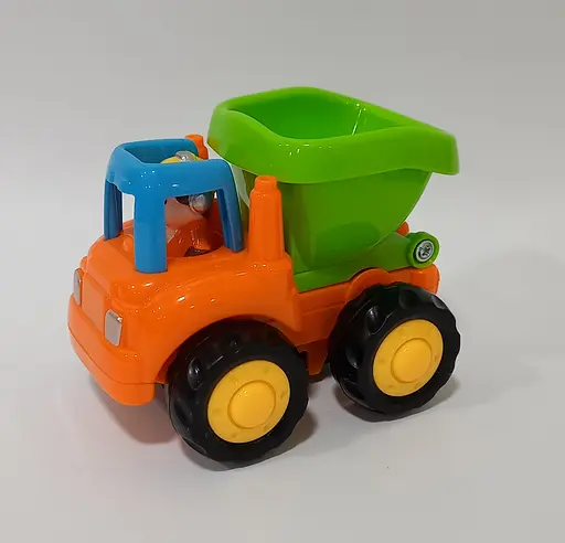 Машина стройтехника 326 CD HOLA инерция (6966655110034) Грузовик оранжево-зеленый Вид 2 - фото 1