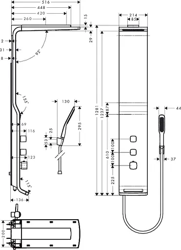 Душова система Hansgrohe Raindance Lift 27008400, Білий - фото 2