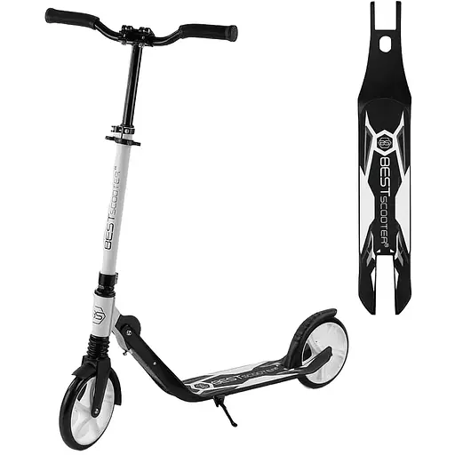 Самокат Best Scooter 60х13х100 см Чорно-білий 000255809