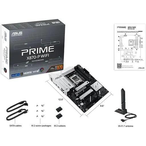 Материнська плата Asus Prime X870-P WIFI sAM5 X870 4xDDR5 M.2 HDMI WiFi BT ATX - фото 2