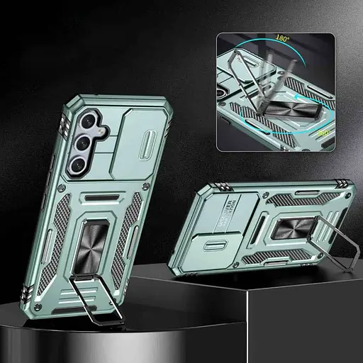 Чохол Epik ударостійкий Camshield Army Ring для Samsung Galaxy A35/A55 Зелений/Light Green - фото 3