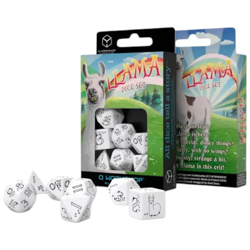 Набір кубиків Bright Llama Dice Set (White & Вlack) , 7 шт. (SLLA02)