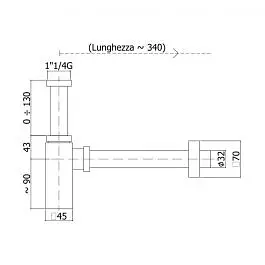 Сифон для раковины Paffoni 1”1/4G chrome ZACC221CR, Хром - фото 3