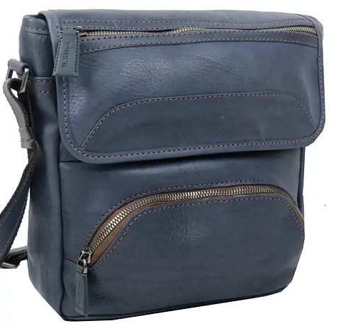 Кожаная мужская наплечная сумка Mykhail Ikhtyar 23х25х6 см sum0023010 - фото 1