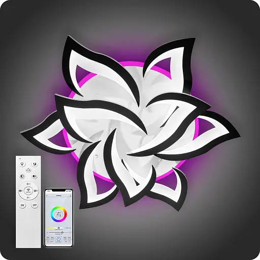 Люстра світлодіодна 517 Light 3color з пультом 144Вт Чорний (02076) - фото 1