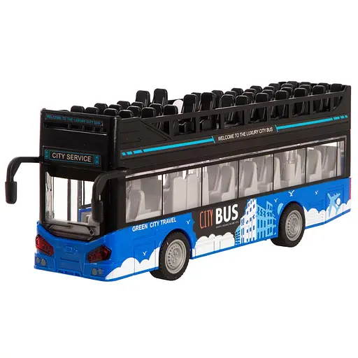 Игрушка DIY Toys Двухэтажный автобус инерционный со светом и звуком (CJ-4008559) - фото 1