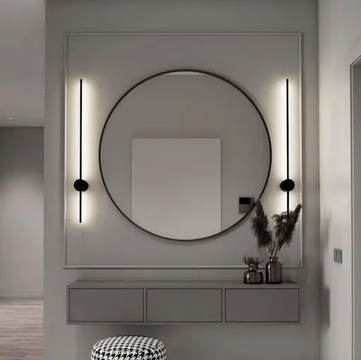 Сучасні лінійні бра в чорному кольорі Арт. WJ 014 BK Line F - фото 5