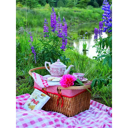 Алмазная мозаика Strateg ПРЕМИУМ Чайка среди люпина без подрамника размером 30х40 см (JSDF79799) - фото 1