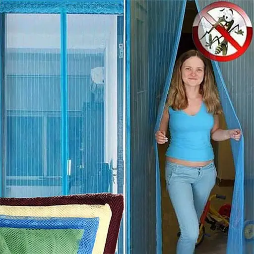 Москітна сітка на двері на магнітах 110×210 см синя - фото 4